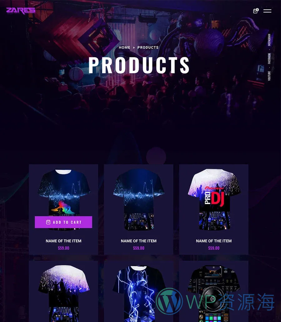 音乐乐队Elementor网站模板_一键导入快速建站插图2-WP资源海 Zares Product Page