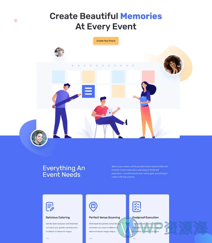 EvenTor Home Page For Gutenberg