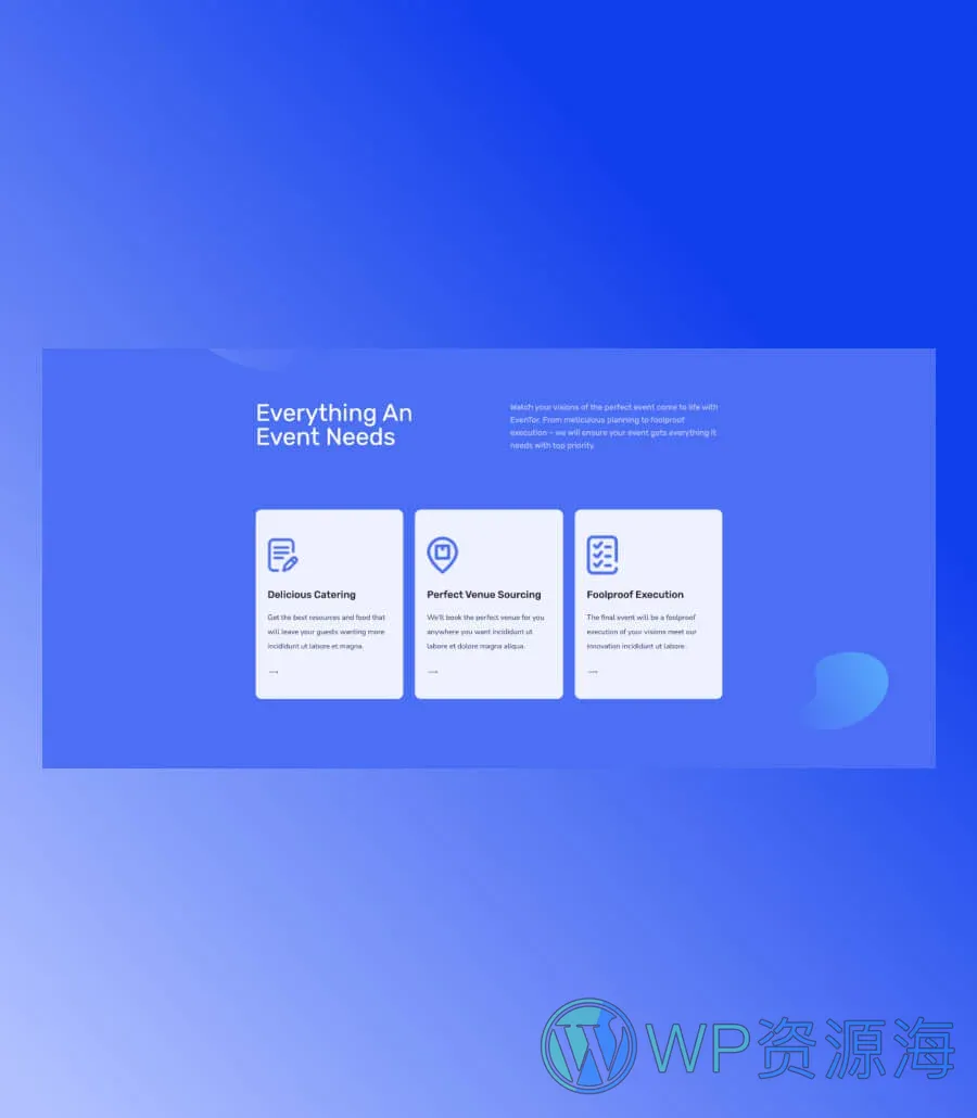 EvenTor Info Section For Gutenberg
