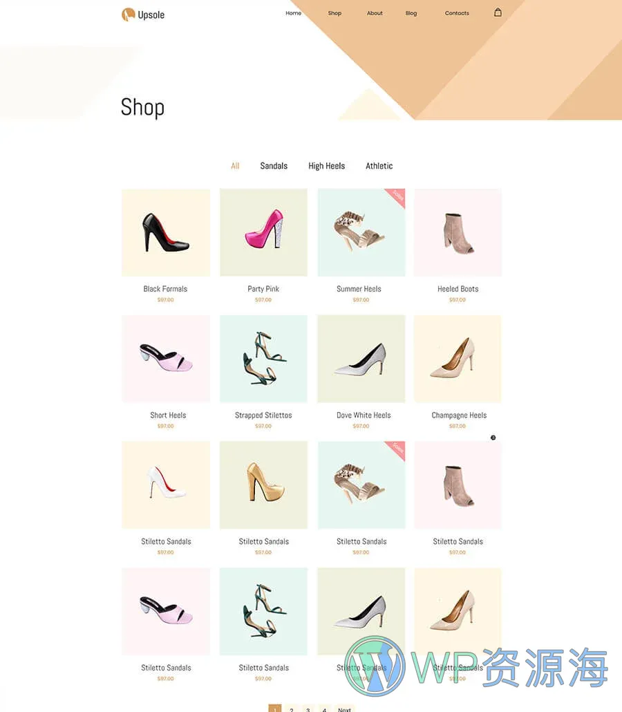 WooCommerce 鞋店Elementor网站模板_一键导入快速建站插图9-WP资源海 Upsole Shop Page