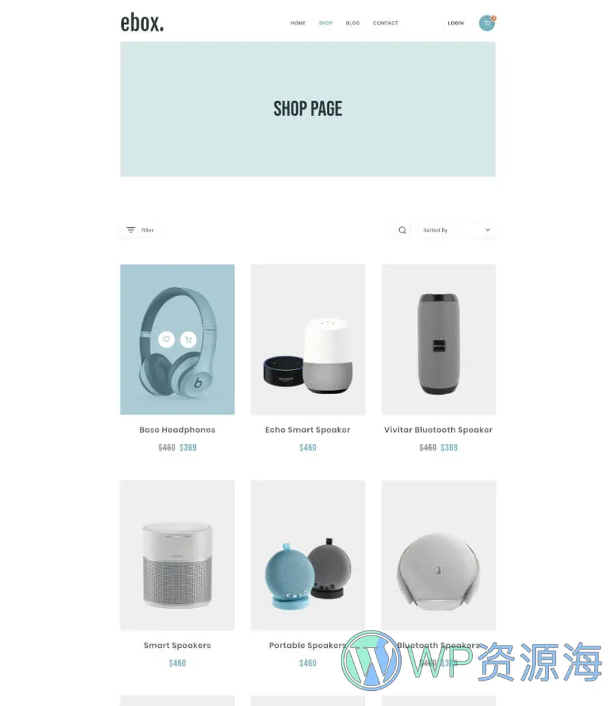 电子商城Elementor网站模板_一键导入快速建站插图8-WP资源海 Ebox Shop Page
