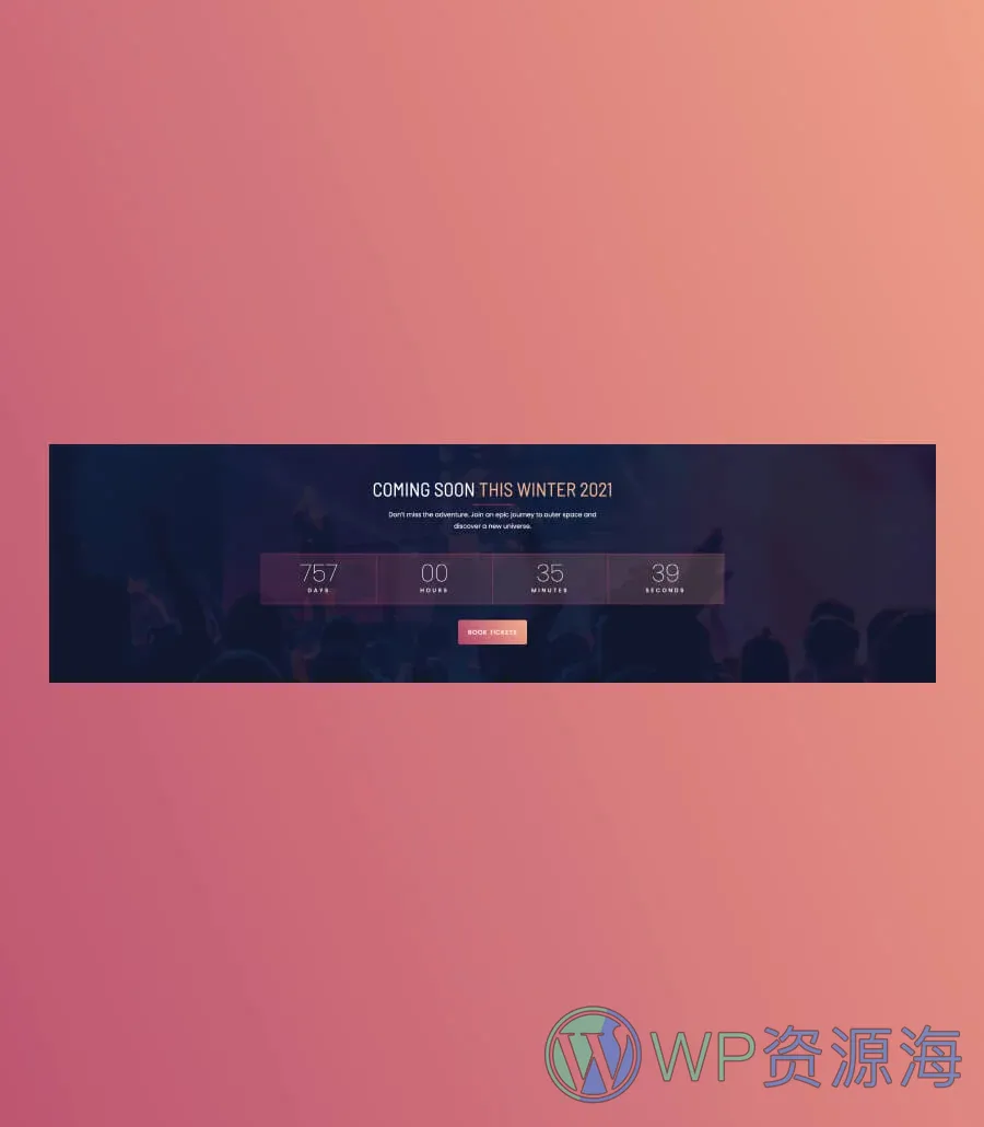 电影工作室Gutenberg网站模板_一键导入快速建站插图3-WP资源海 Movie Box Countdown Section For Gutenberg