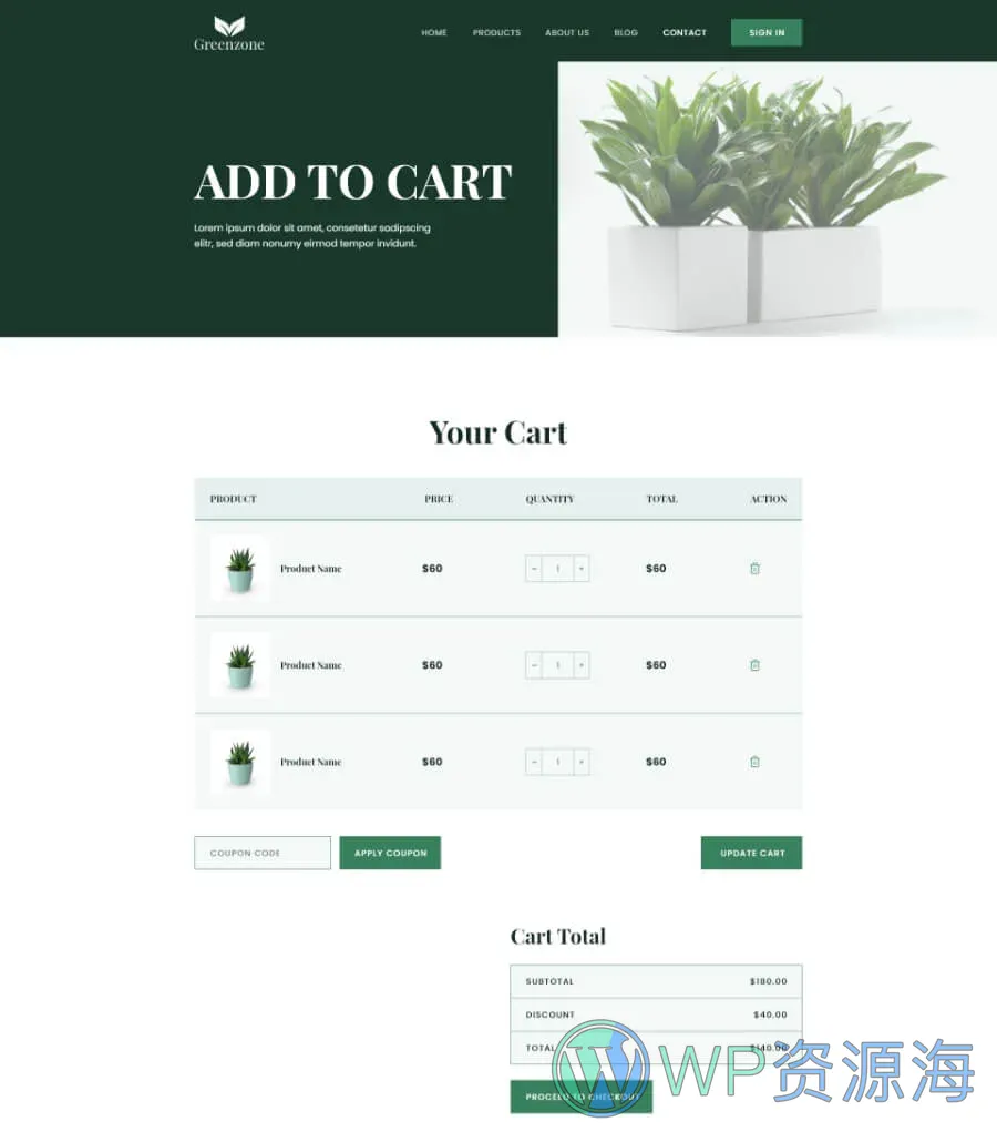 Greenzone Cart Page