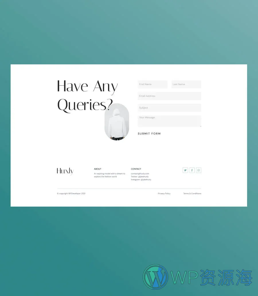 Huxly Contact Page For Gutenberg