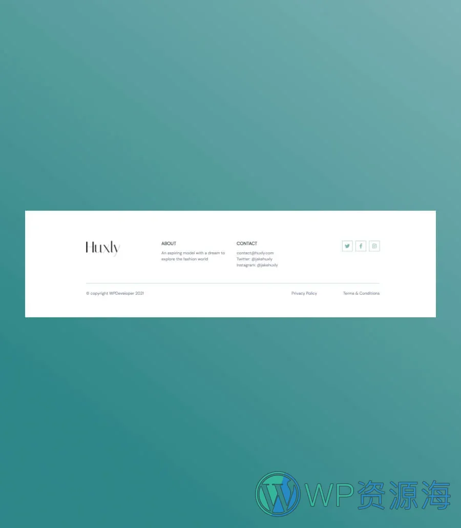 Huxly Footer Section For Gutenberg