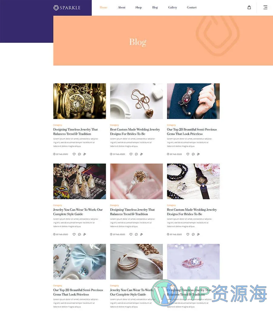 Sparkle Blog Page