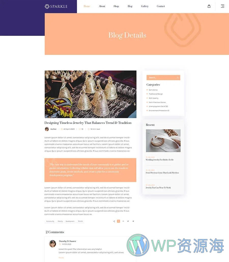 Sparkle Blog Details Page