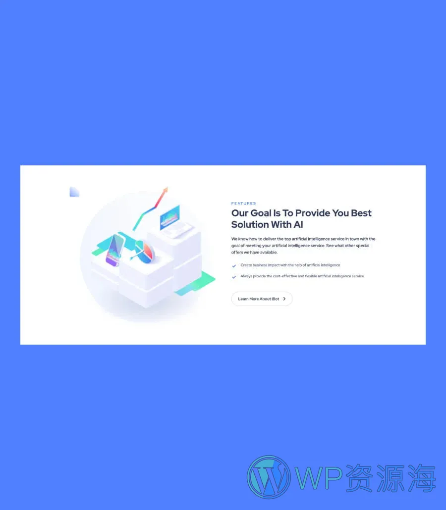AI 初创Gutenberg网站模板_一键导入快速建站插图8-WP资源海 NeoBot Features Section For Gutenberg
