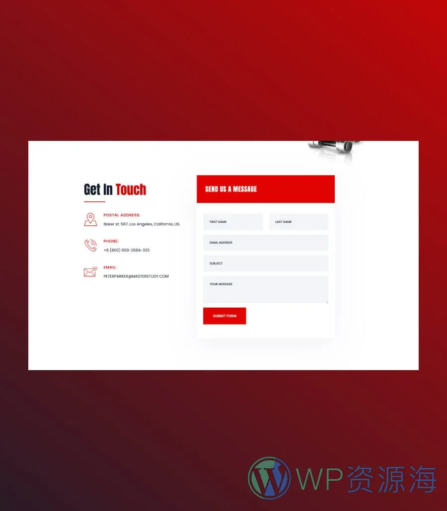 极简健身Gutenberg网站模板_一键导入快速建站插图10-WP资源海 FitCut Contact Section For Gutenberg