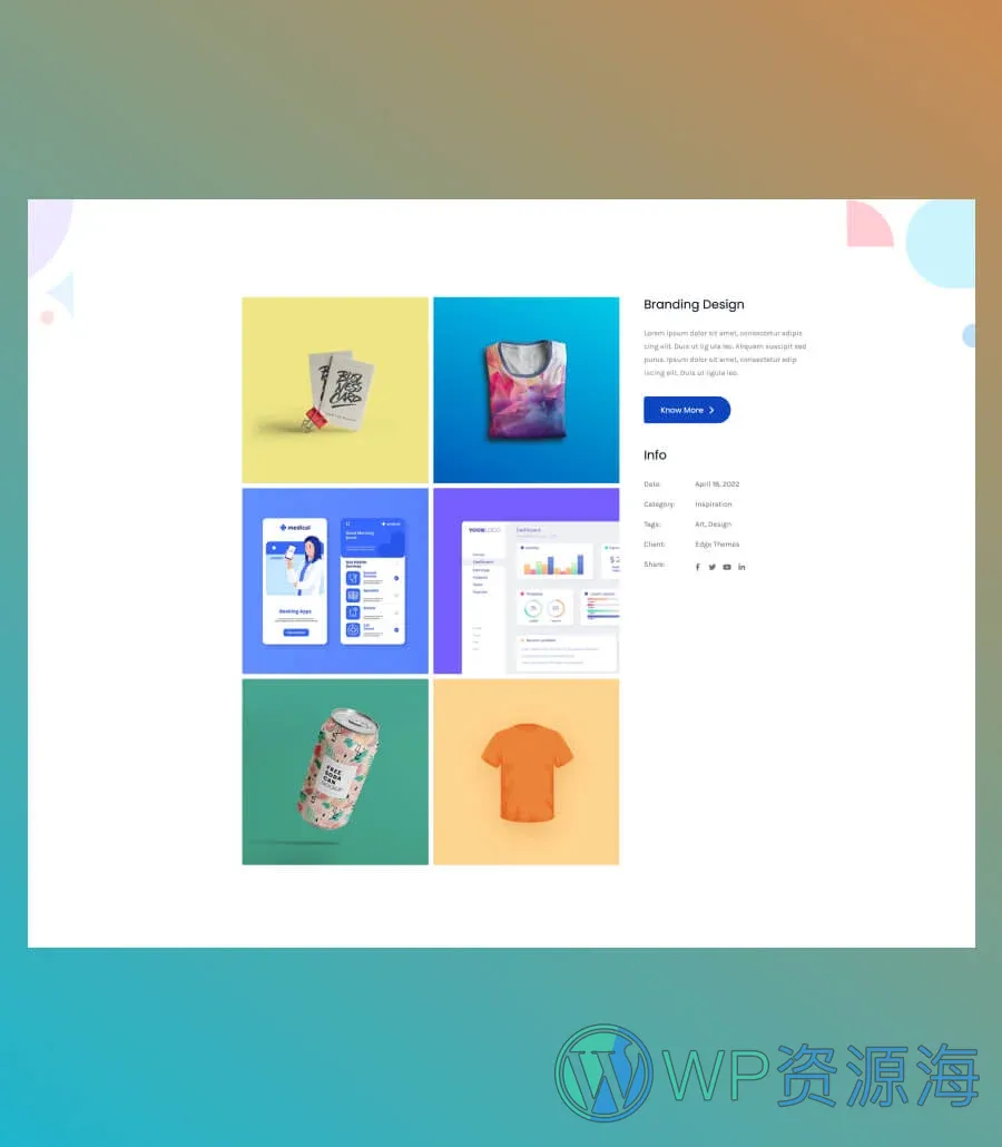 设计工作室Gutenberg网站模板_一键导入快速建站插图5-WP资源海 Creative Hub Portfolio Details Page For Gutenberg
