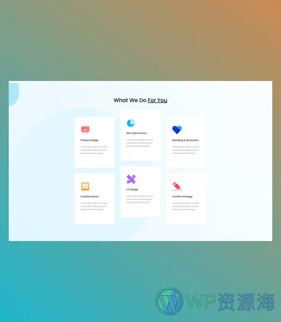 设计工作室Gutenberg网站模板_一键导入快速建站插图6-WP资源海 Creative Hub Service Section For Gutenberg