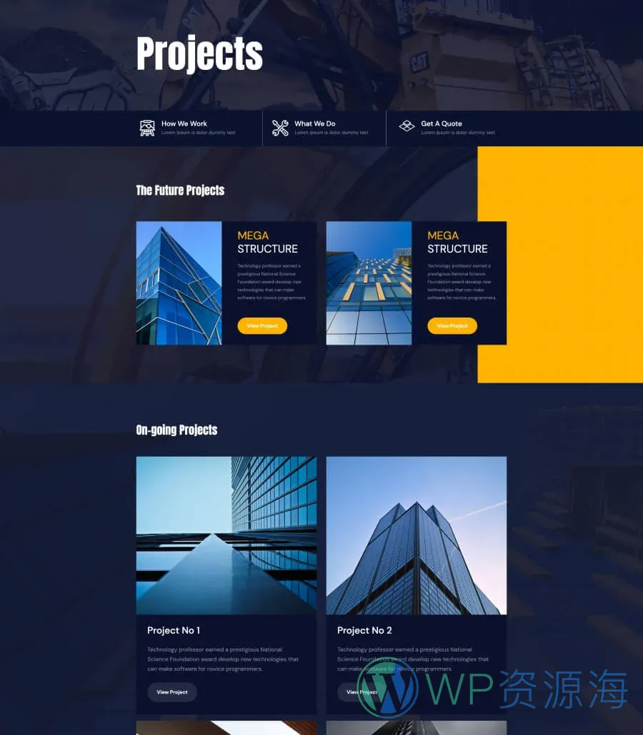 建筑服务Gutenberg网站模板_一键导入快速建站插图2-WP资源海 HandyTor About Page For Gutenberg