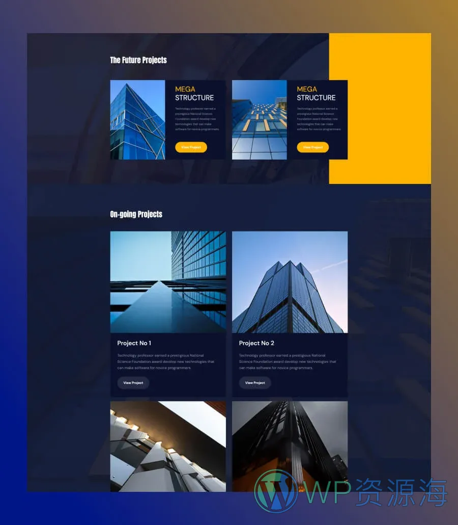 建筑服务Gutenberg网站模板_一键导入快速建站插图9-WP资源海 HandyTor Portfolio Section For Gutenberg