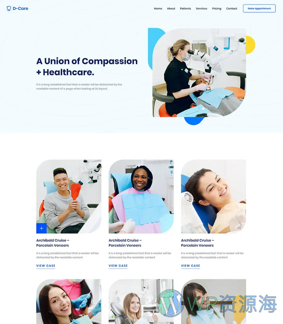 快速建站Elementor网站模板_一键导入快速建站插图6-WP资源海 D-Care Patients Page