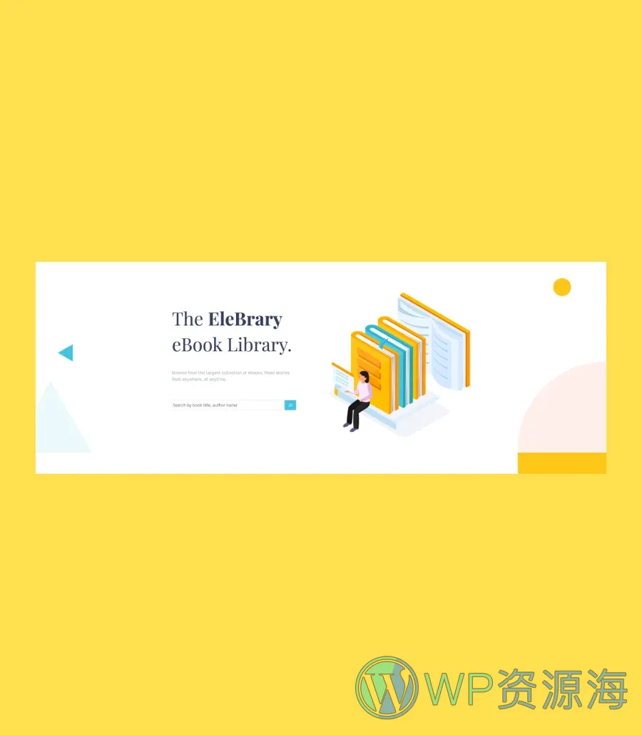 图书馆Gutenberg网站模板_一键导入快速建站插图5-WP资源海 EleBrary Hero Section For Gutenberg