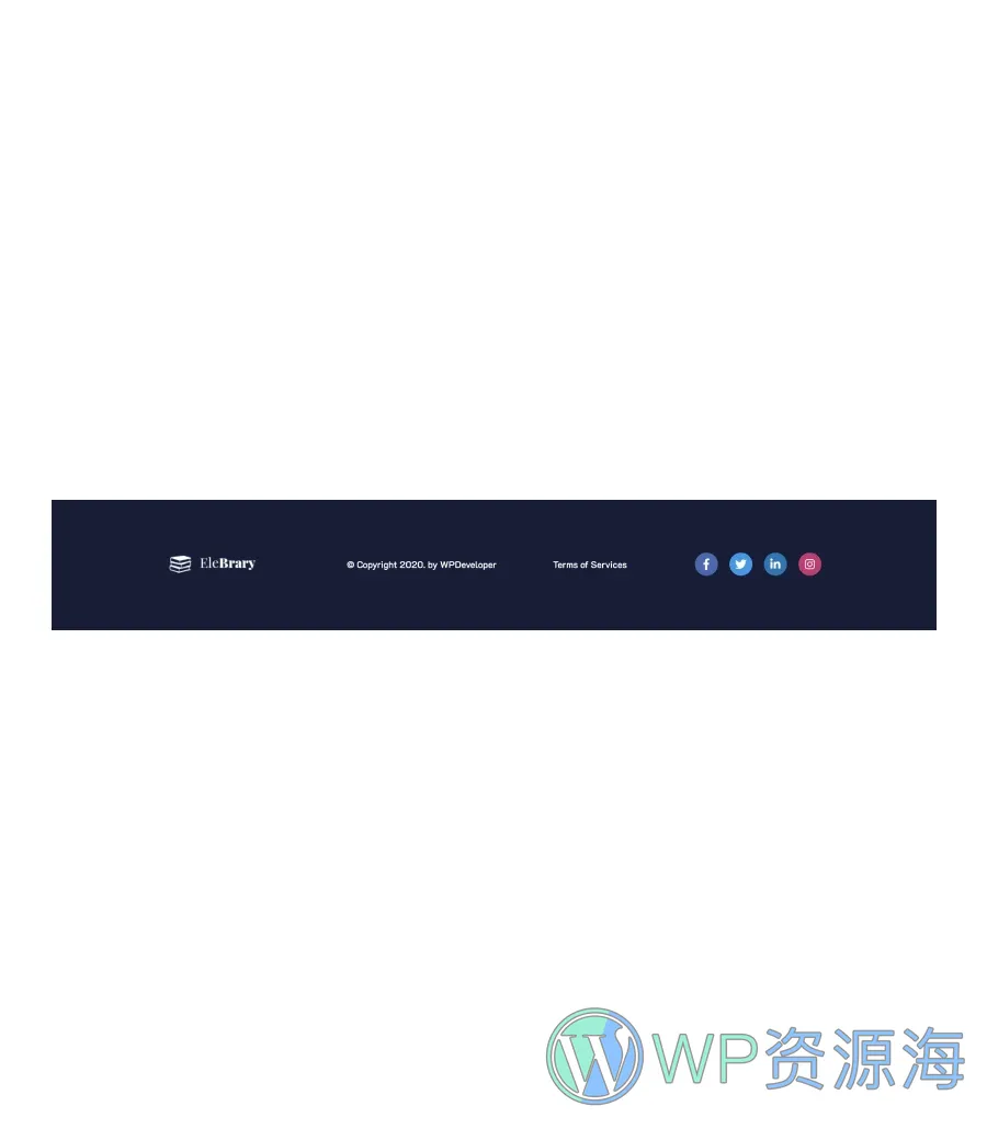 图书馆Gutenberg网站模板_一键导入快速建站插图11-WP资源海 EleBrary Footer Section For Gutenberg
