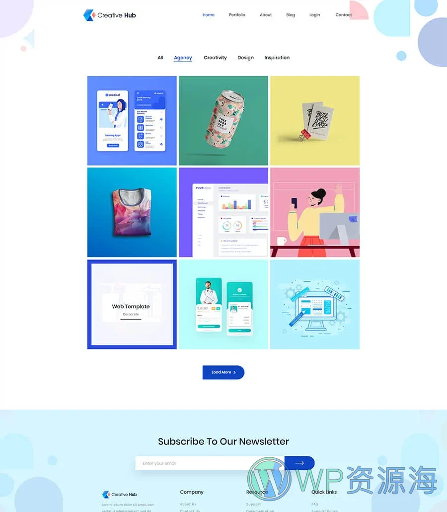 设计工作室Elementor网站模板_一键导入快速建站插图6-WP资源海 Creative Hub Portfolio Page
