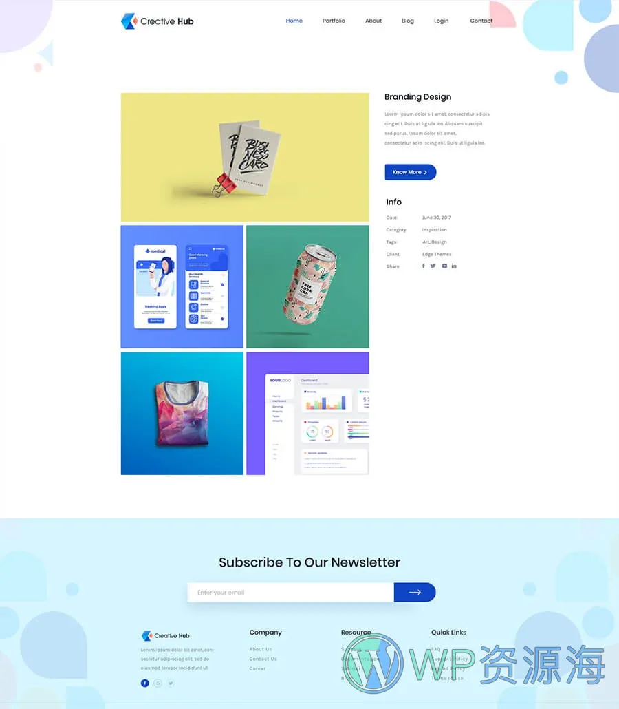 设计工作室Elementor网站模板_一键导入快速建站插图7-WP资源海 Creative Hub Portfolio Details Page