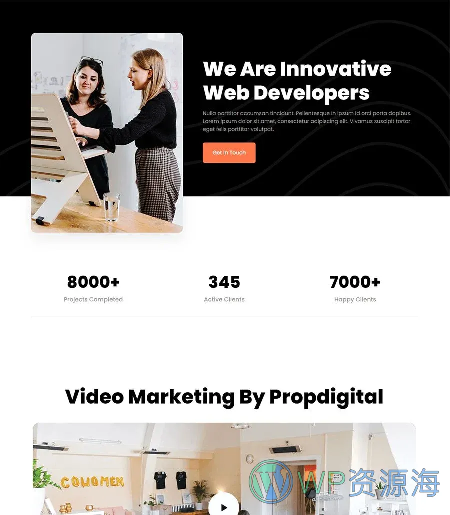 快速建站Gutenberg网站模板_一键导入快速建站插图1-WP资源海 PropDigital Home Page For Gutenberg