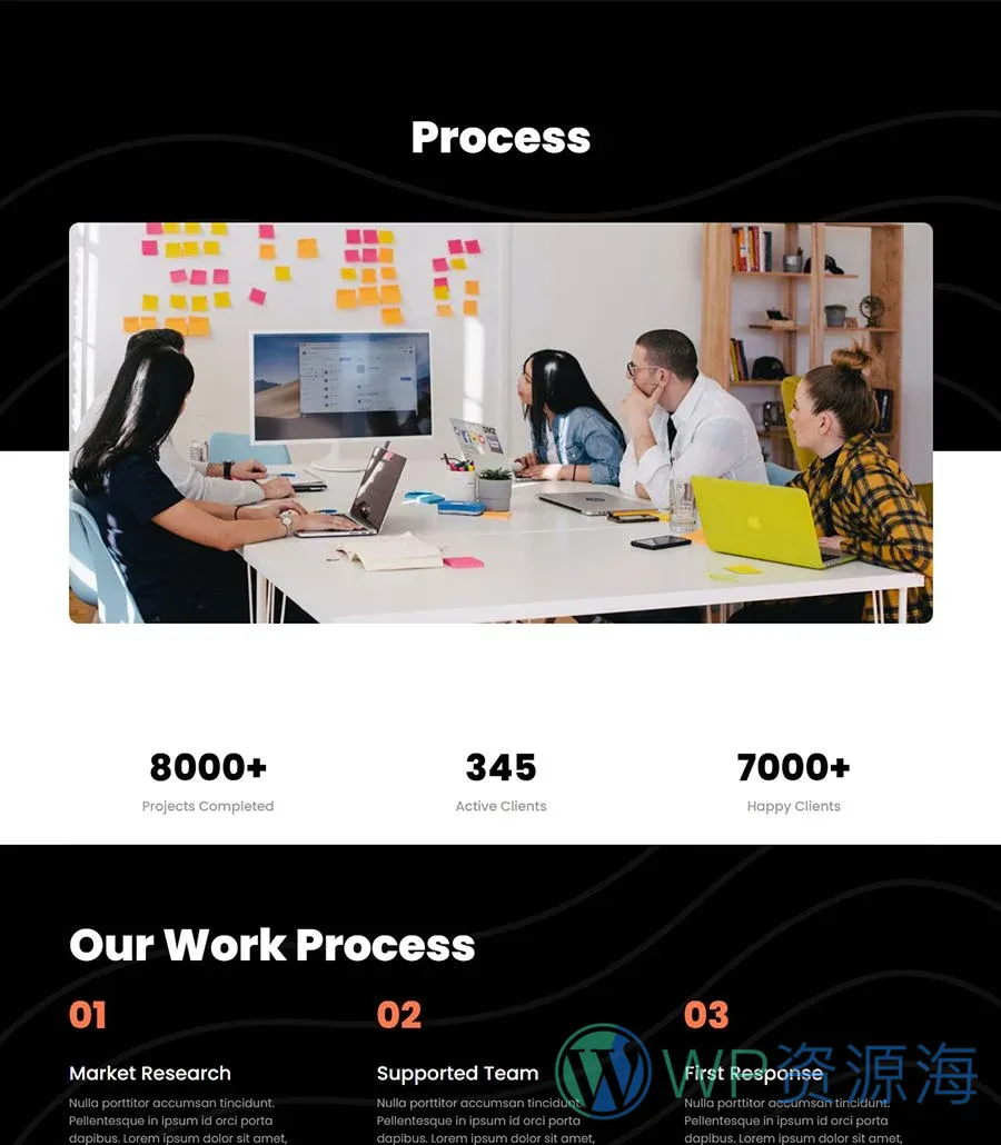 快速建站Gutenberg网站模板_一键导入快速建站插图6-WP资源海 PropDigital Process Page For Gutenberg