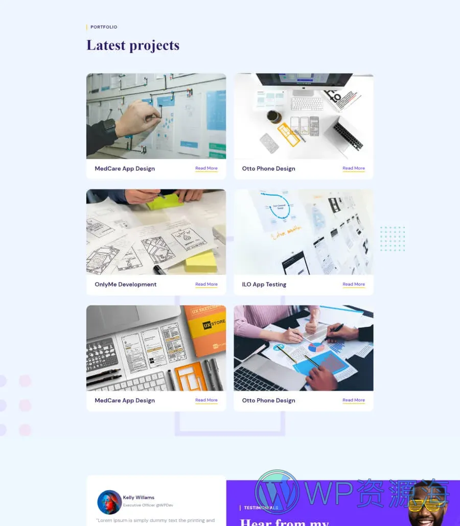 作品集Gutenberg网站模板_一键导入快速建站插图5-WP资源海 EleFolio Portfolio Page For Gutenberg