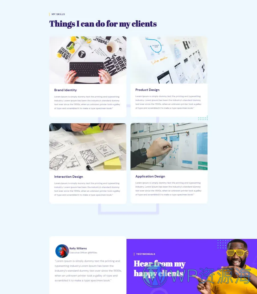 作品集Gutenberg网站模板_一键导入快速建站插图6-WP资源海 EleFolio Services Page For Gutenberg