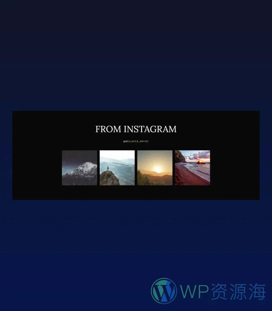 美妆艺术家Gutenberg网站模板_一键导入快速建站插图8-WP资源海 Mellafex Instagram Section For Gutenberg