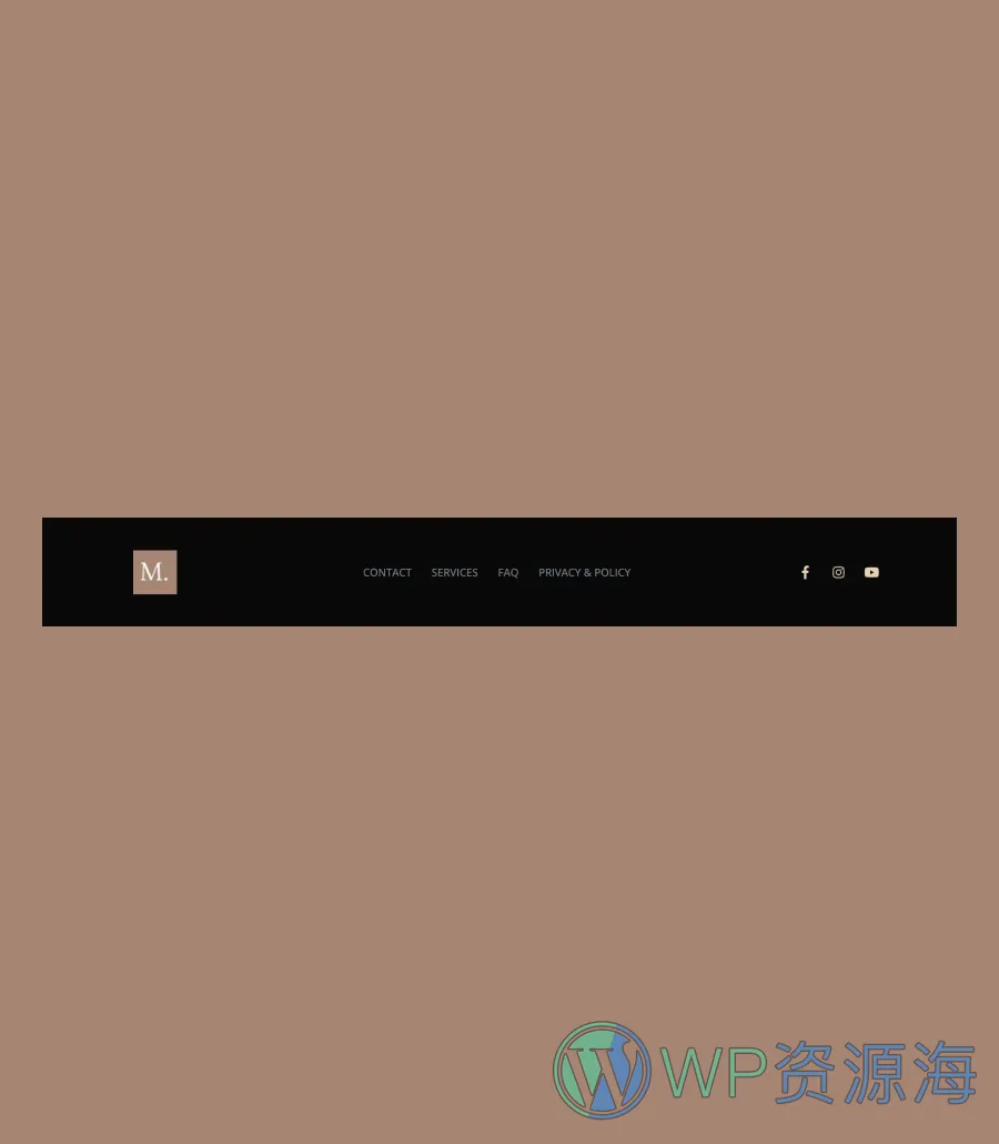 美妆艺术家Gutenberg网站模板_一键导入快速建站插图10-WP资源海 Mellafex Footer Section For Gutenberg