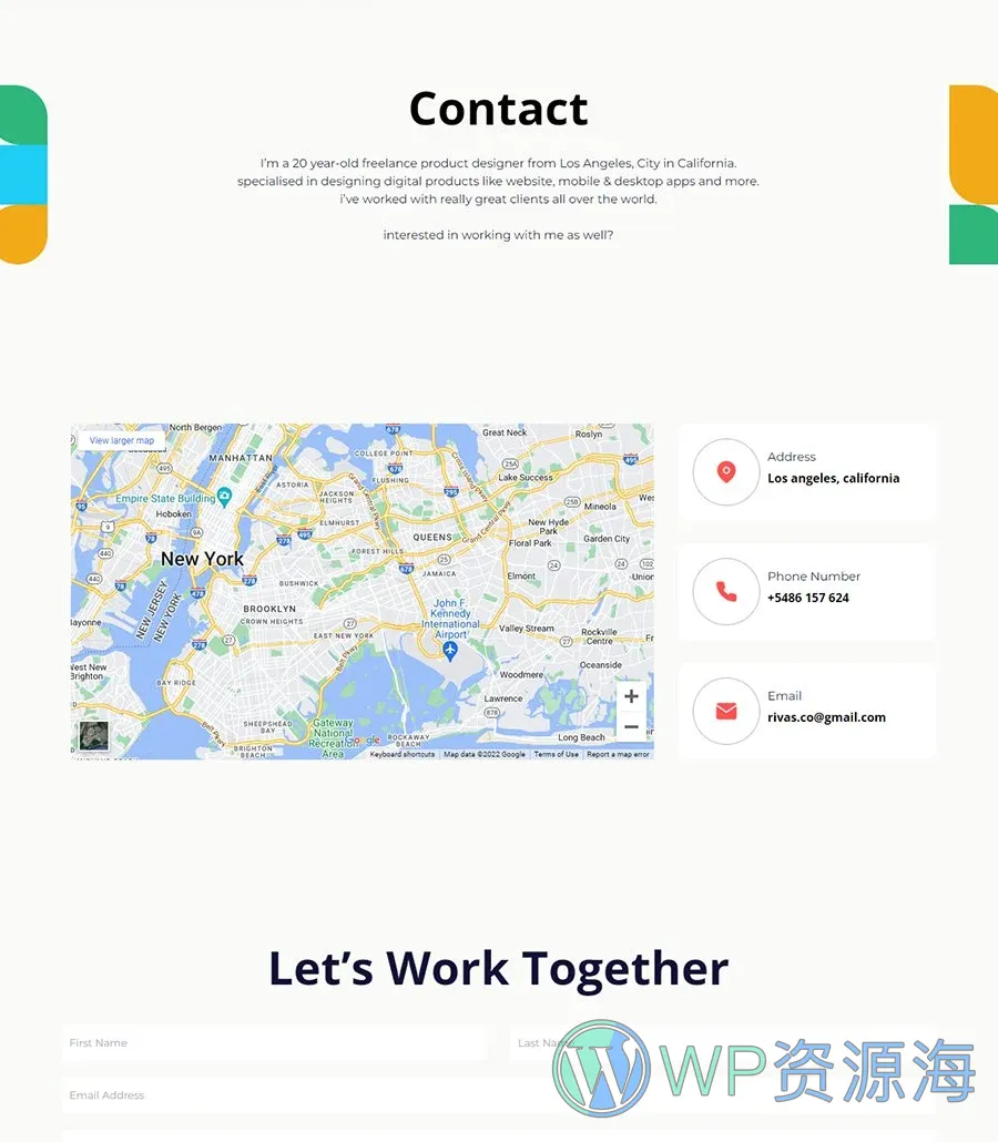 快速建站Gutenberg网站模板_一键导入快速建站插图5-WP资源海 TechnoPhile Contact Page For Gutenberg