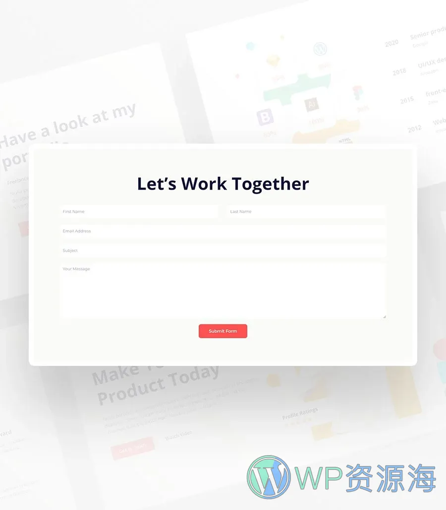 快速建站Gutenberg网站模板_一键导入快速建站插图10-WP资源海 Technophile Contact Form Section For Gutenberg