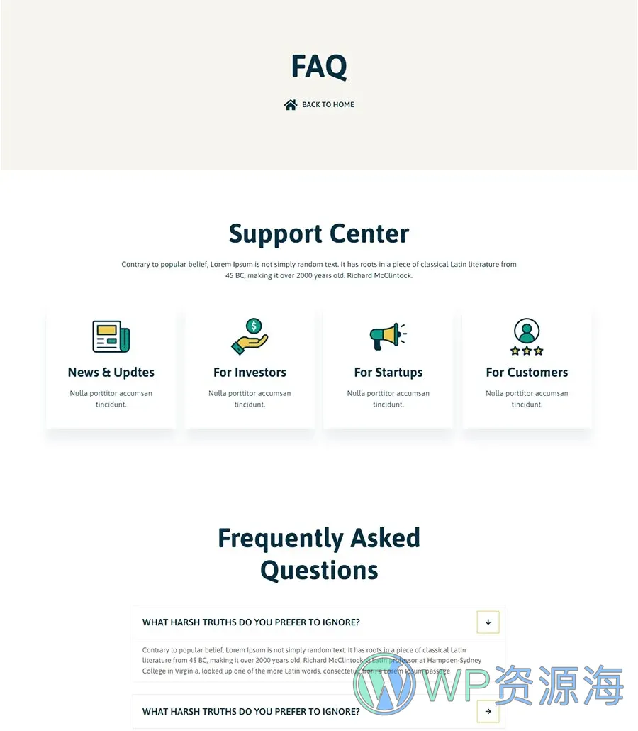 个人 SEO 专家Gutenberg网站模板_一键导入快速建站插图8-WP资源海 SEO Xpert FAQ Page For Gutenberg