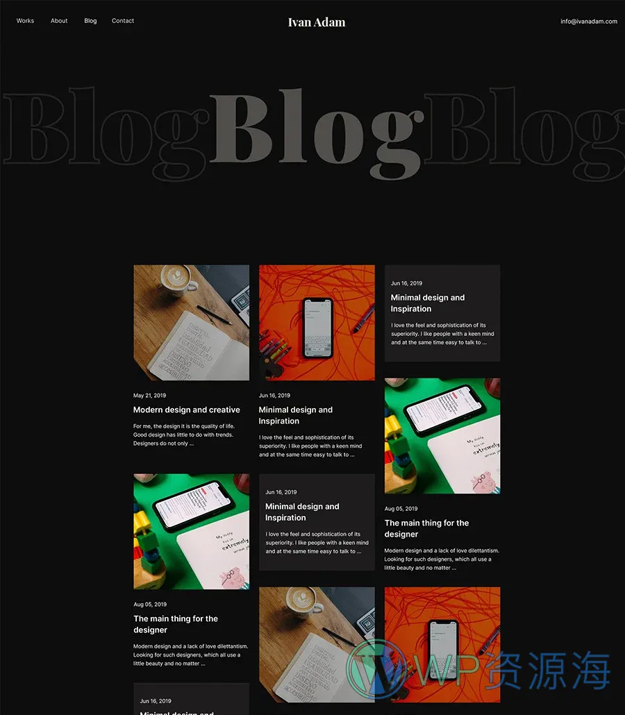 自由职业者Elementor网站模板_一键导入快速建站插图4-WP资源海 Guru Blog Page