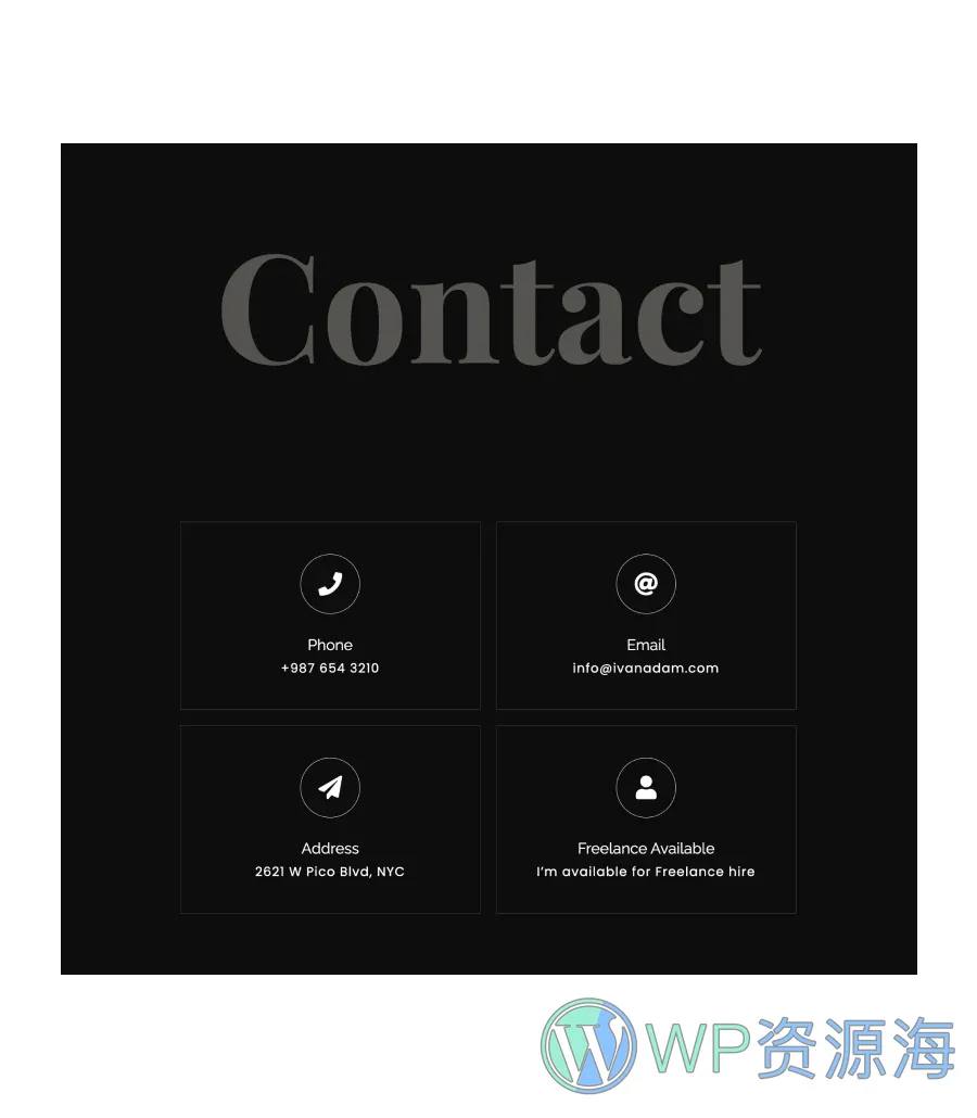 自由职业者Elementor网站模板_一键导入快速建站插图7-WP资源海 Guru Contact Section