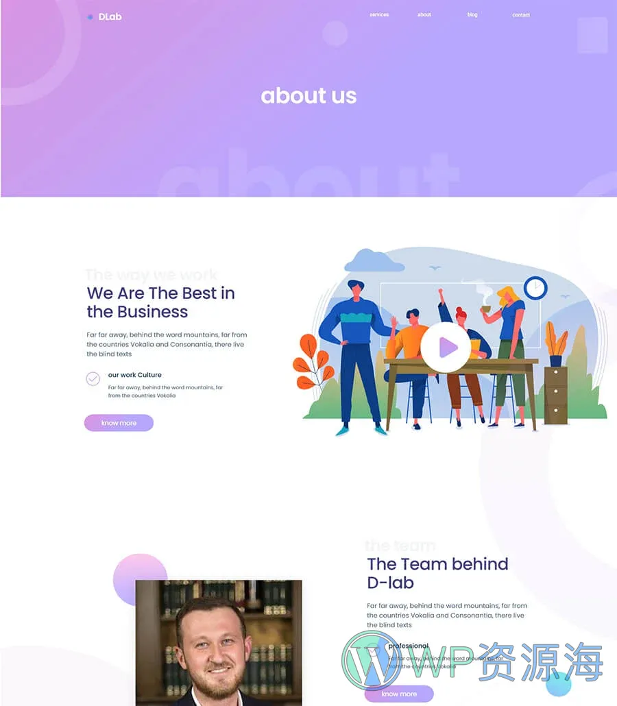 数字机构Elementor网站模板_一键导入快速建站插图2-WP资源海 Dlab About Page