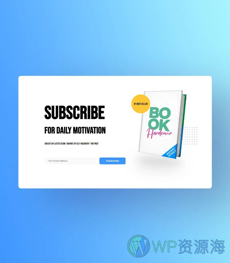 励志演讲者Gutenberg网站模板_一键导入快速建站插图6-WP资源海 MotivSpeak Subscription Section For Gutenberg
