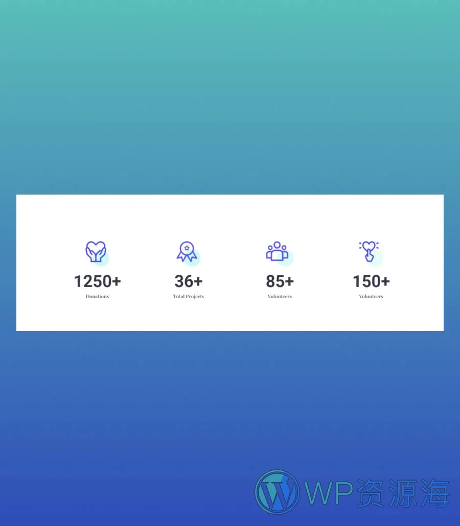 慈善Gutenberg网站模板_一键导入快速建站插图7-WP资源海 TrustAid Counter Section For Gutenberg