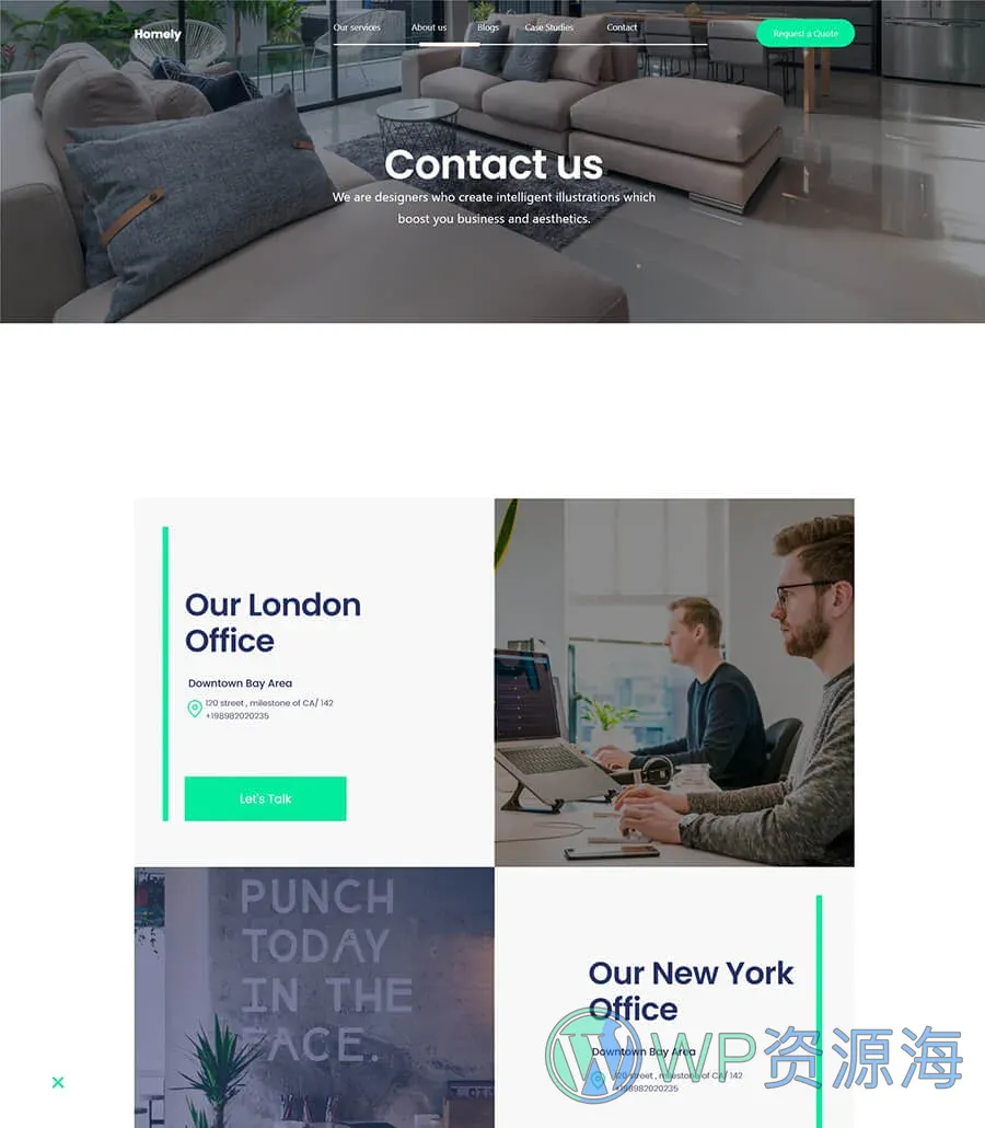Homely Contact Us Page