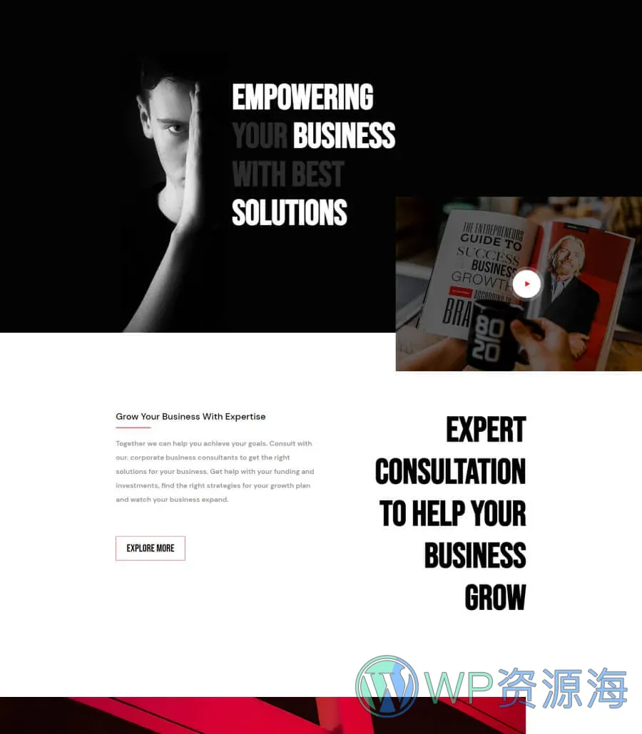 企业商业Gutenberg网站模板_一键导入快速建站插图1-WP资源海 BizCred Landing Page For Gutenberg
