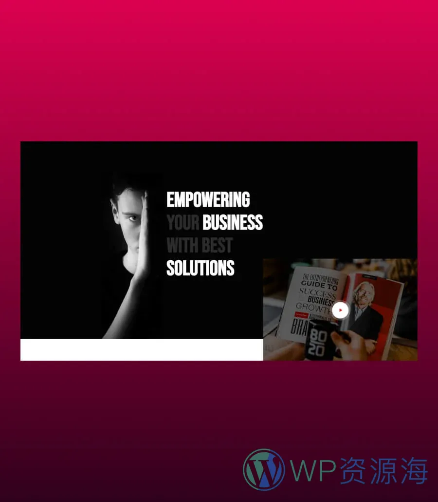 企业商业Gutenberg网站模板_一键导入快速建站插图2-WP资源海 BizCred Hero Section For Gutenberg