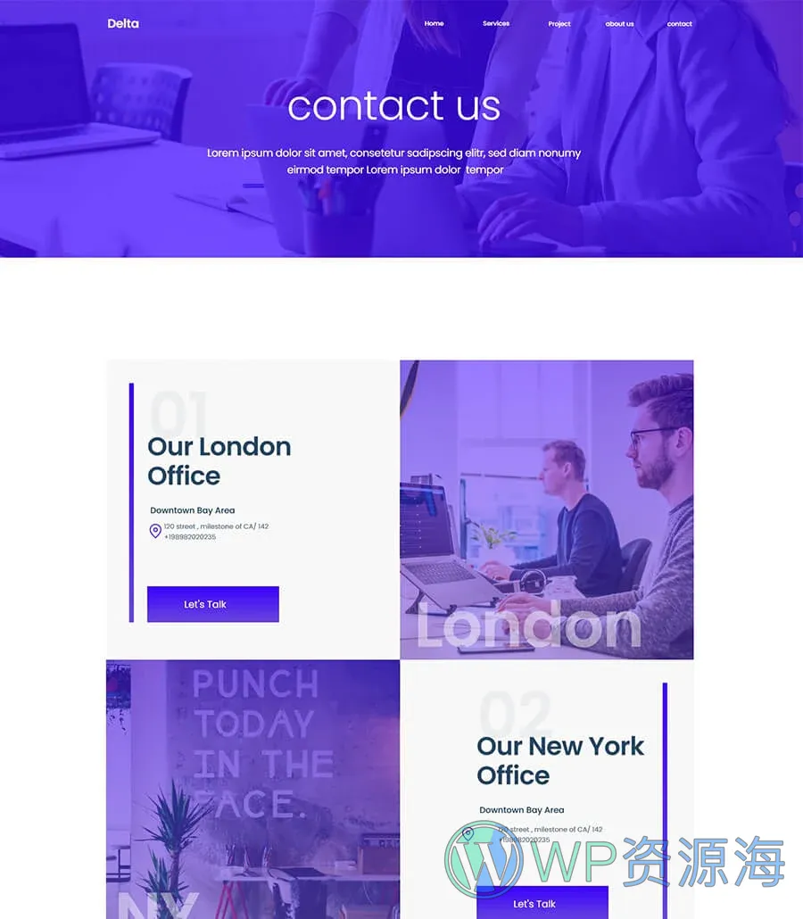 Delta Contact Page