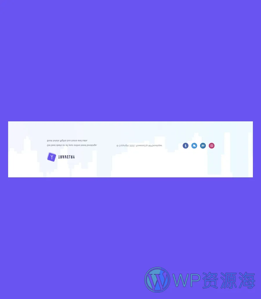 Travelry Footer Section For Gutenberg