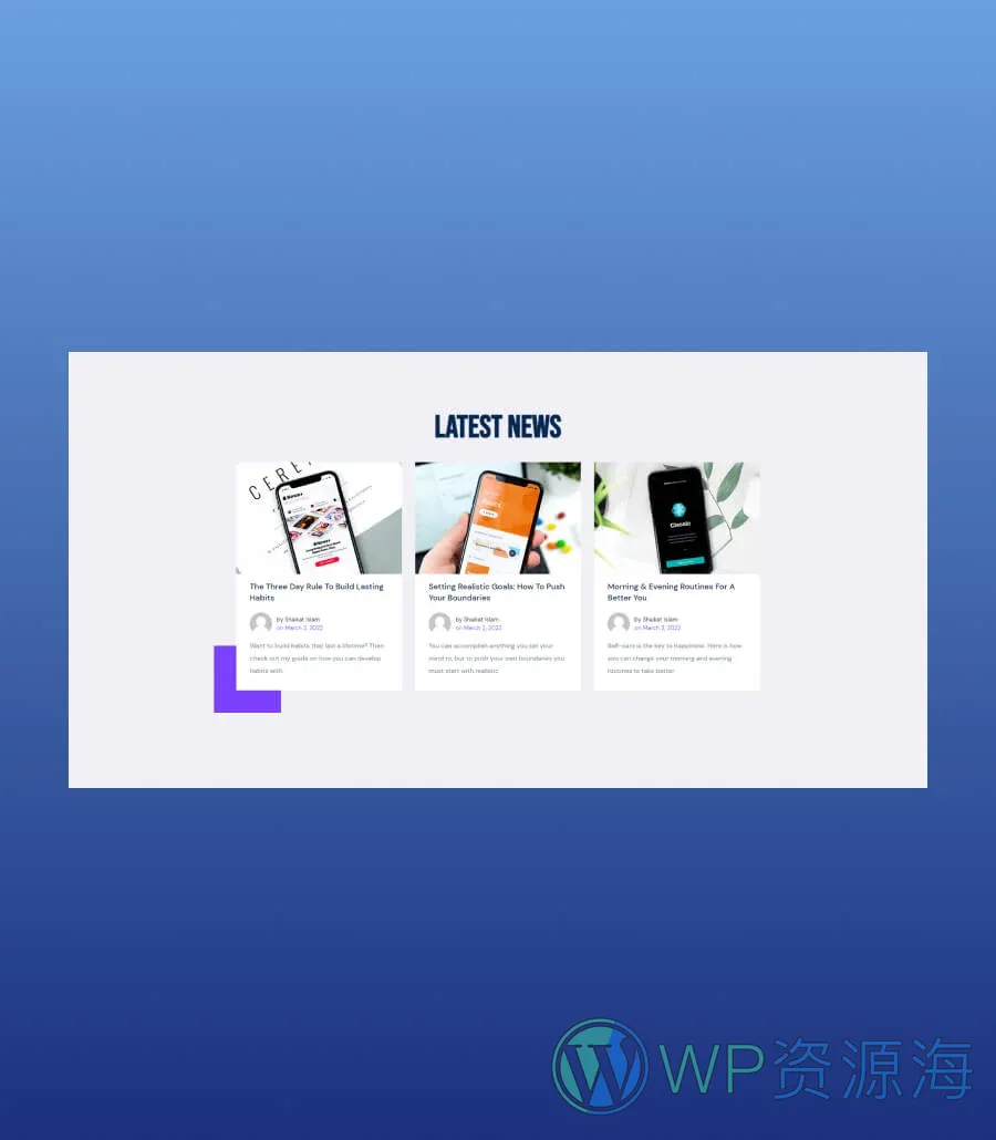 人生教练个人Gutenberg网站模板_一键导入快速建站插图3-WP资源海 LyfGuide Blog Section For Gutenberg