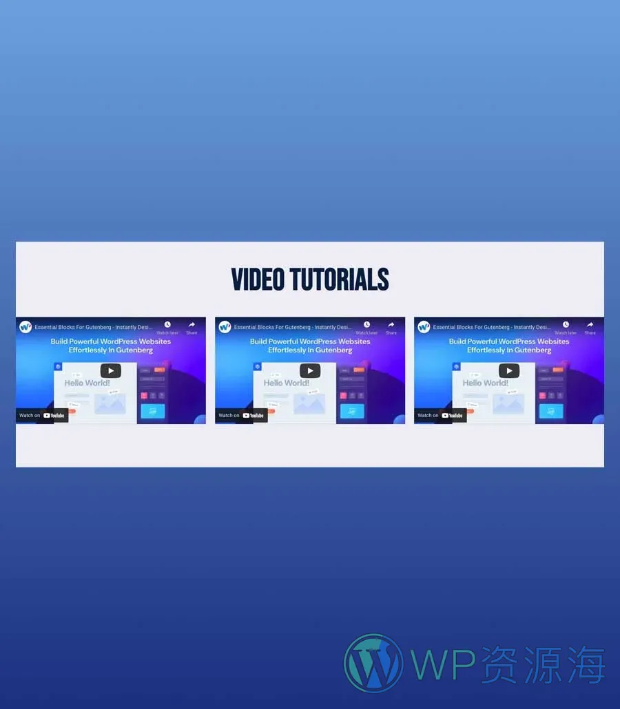 人生教练个人Gutenberg网站模板_一键导入快速建站插图6-WP资源海 LyfGuide Video Section For Gutenberg