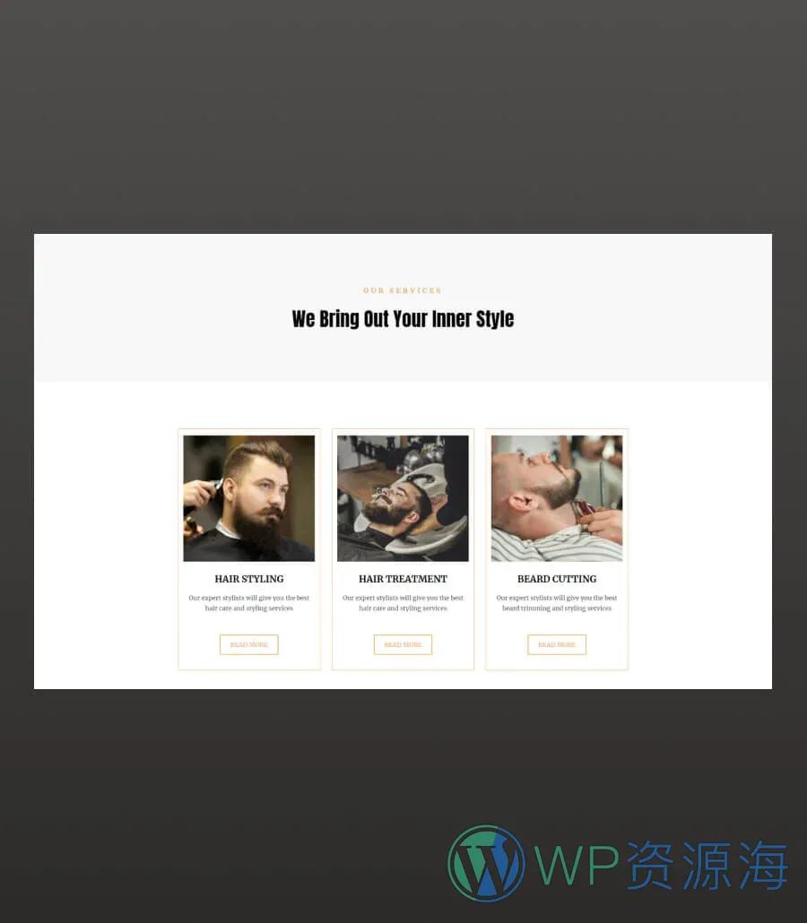 Trim Bar Services Section For Gutenberg