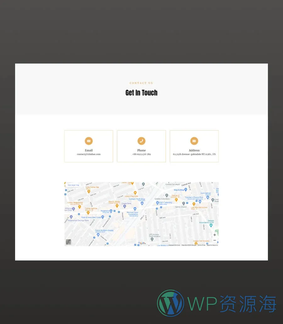 Trim Bar Contact Section For Gutenberg