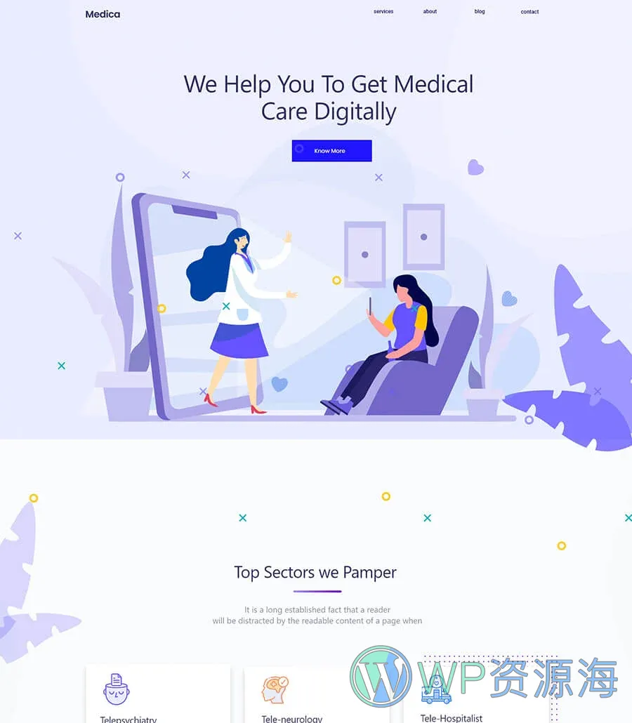 医疗Elementor网站模板_一键导入快速建站插图1-WP资源海 Medica Homepage