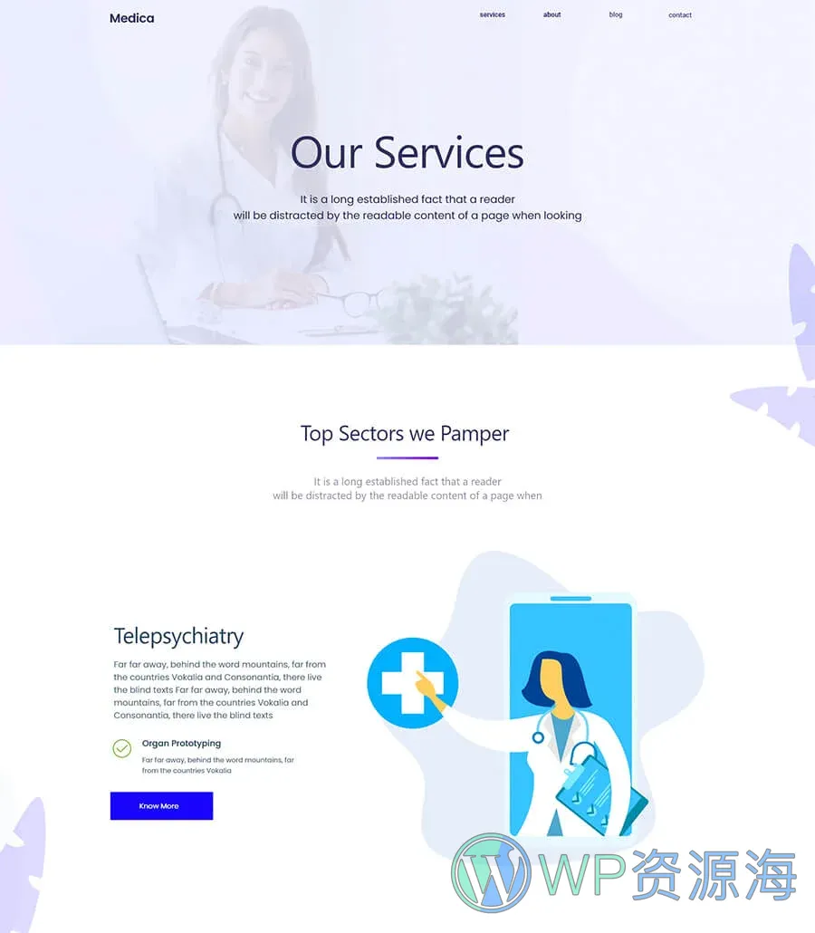 医疗Elementor网站模板_一键导入快速建站插图4-WP资源海 Medica Services Page