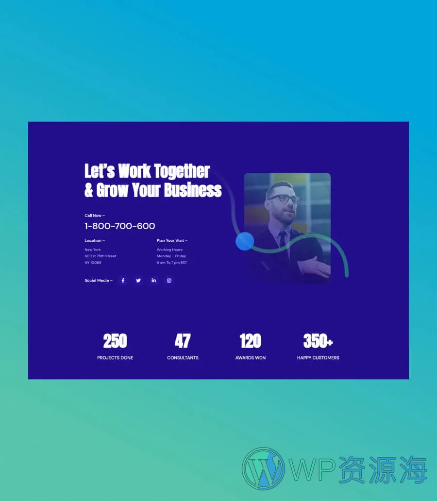 BizMentor Contact Section For Gutenberg