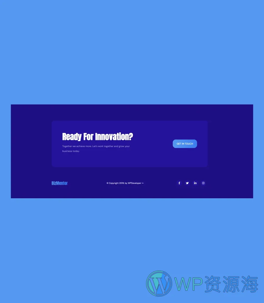 BizMentor Footer Section For Gutenberg