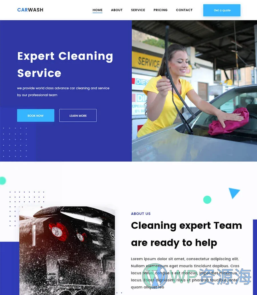 清洁服务Elementor网站模板_一键导入快速建站插图1-WP资源海 WipeHero Home Page